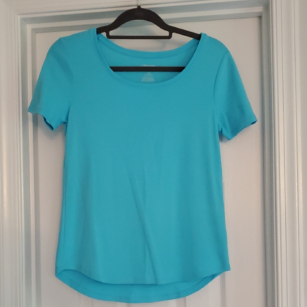 Chico's Aqua Short Sleeve The Ultimate Tee. Size S.